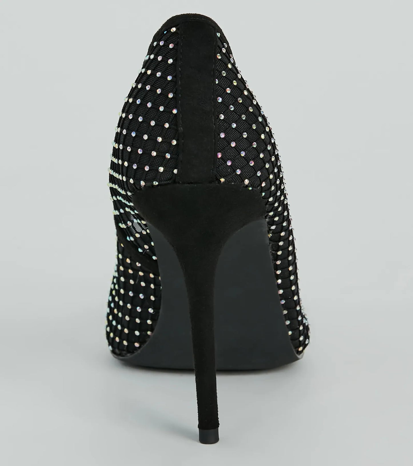 What A Catch Rhinestone Fishnet Stiletto Pumps