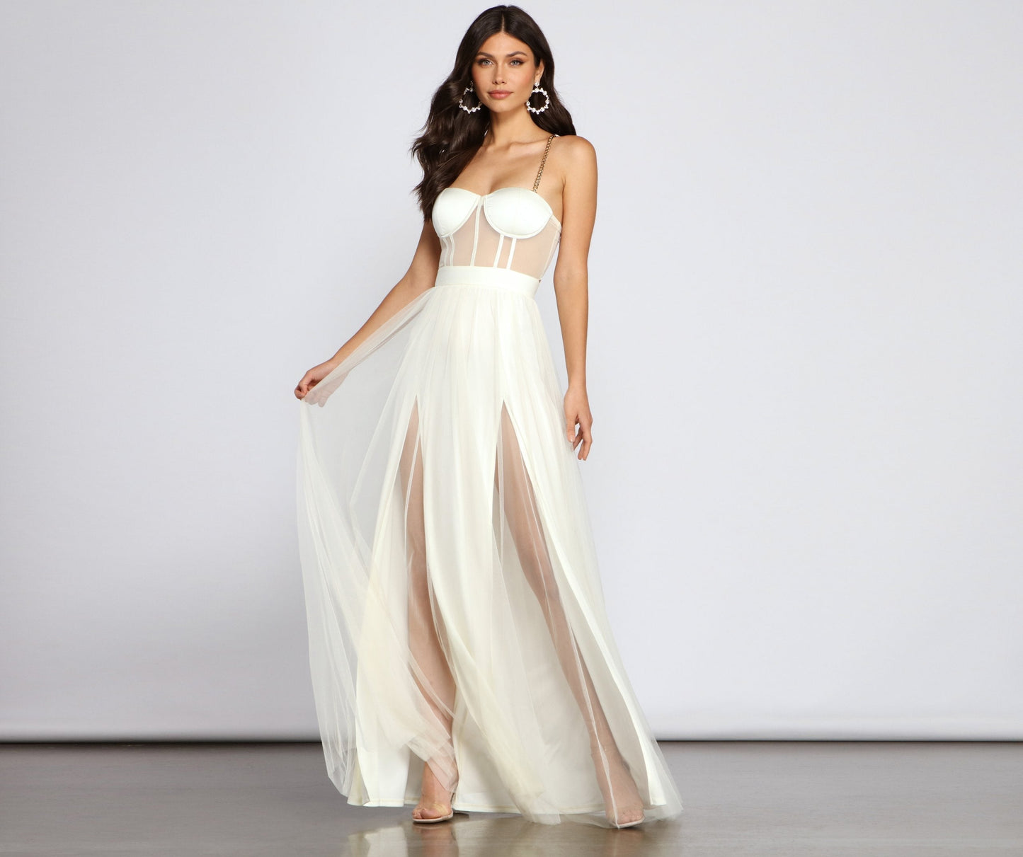 Cintra Mesh Tulle Bustier Gown