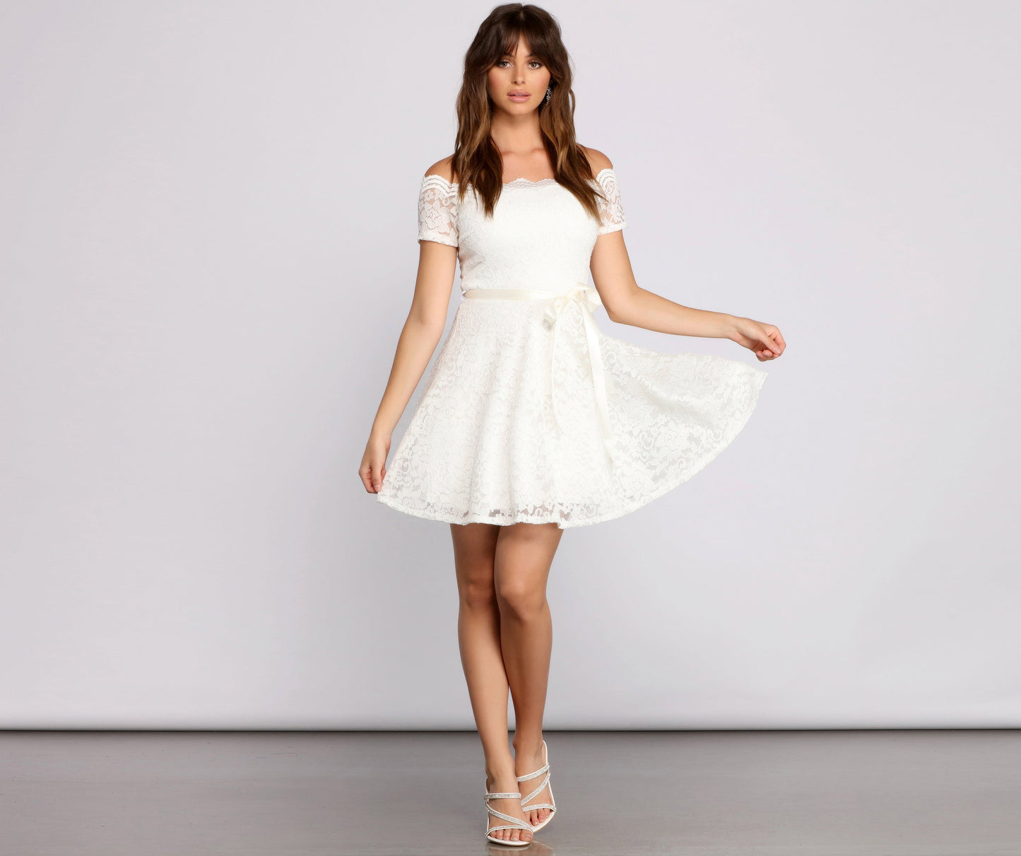 Mackenzie Off The Shoulder Lace Party Dress