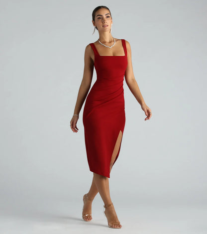 Katriel Formal Crepe Sleeveless Midi Dress