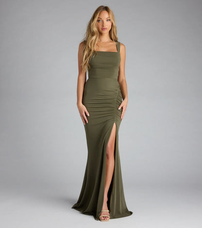 Ashlynn Open Back Ruched Mermaid Formal Dress