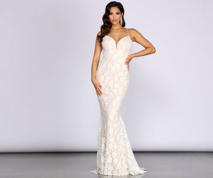 Amina Lace Up Back Mermaid Dress