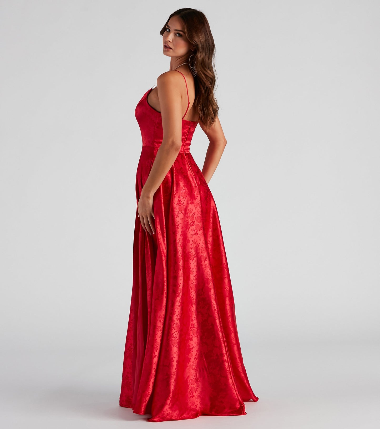 Natasha Floral Satin A-Line Dress