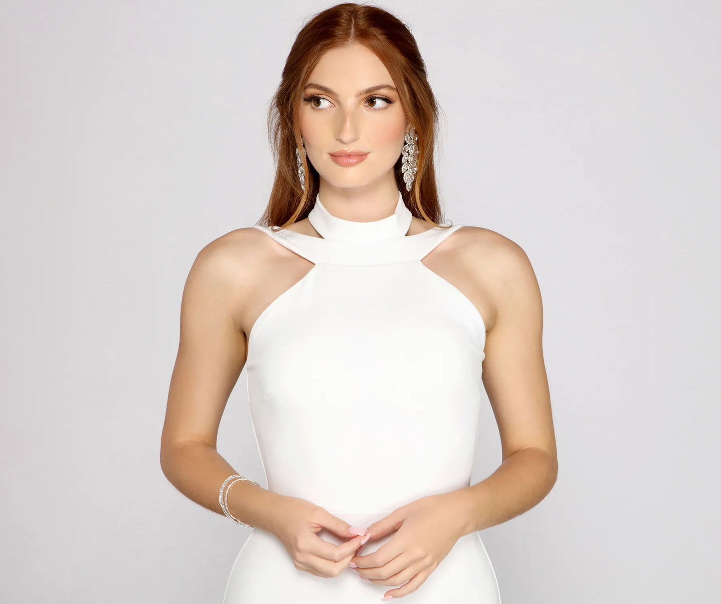 Vivienne Formal High Slit Crepe Dress