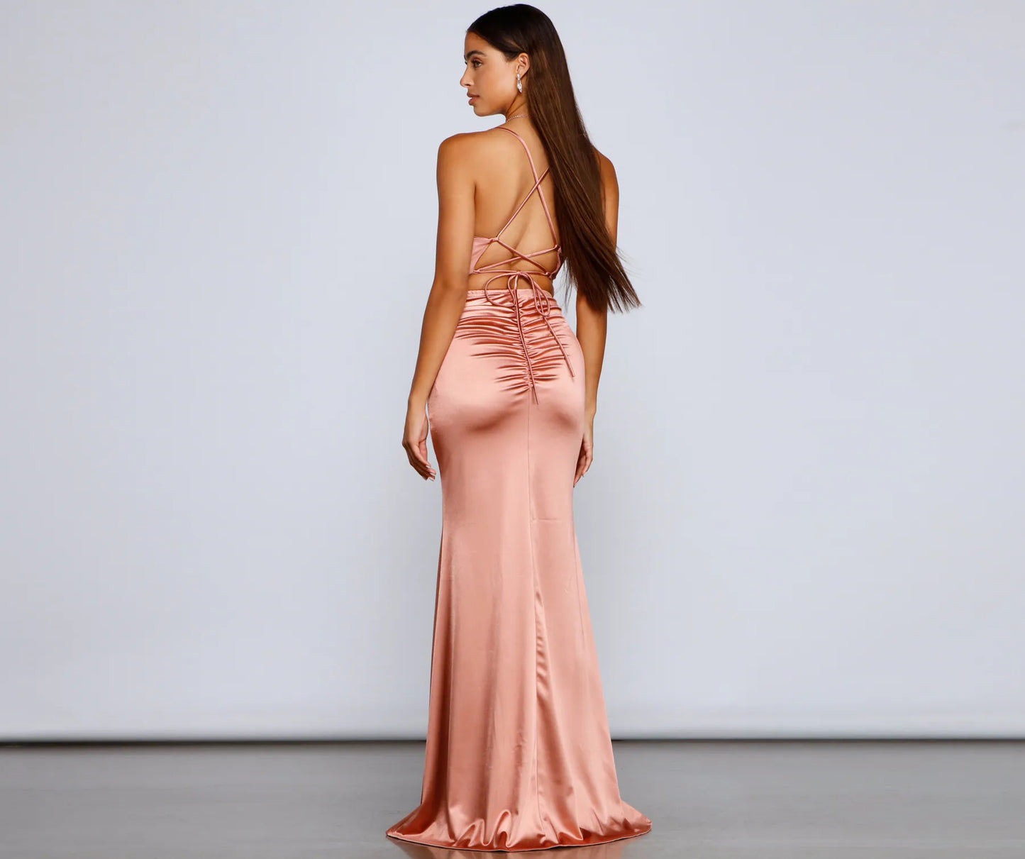 Bristol Formal Satin Lace-Up Dress