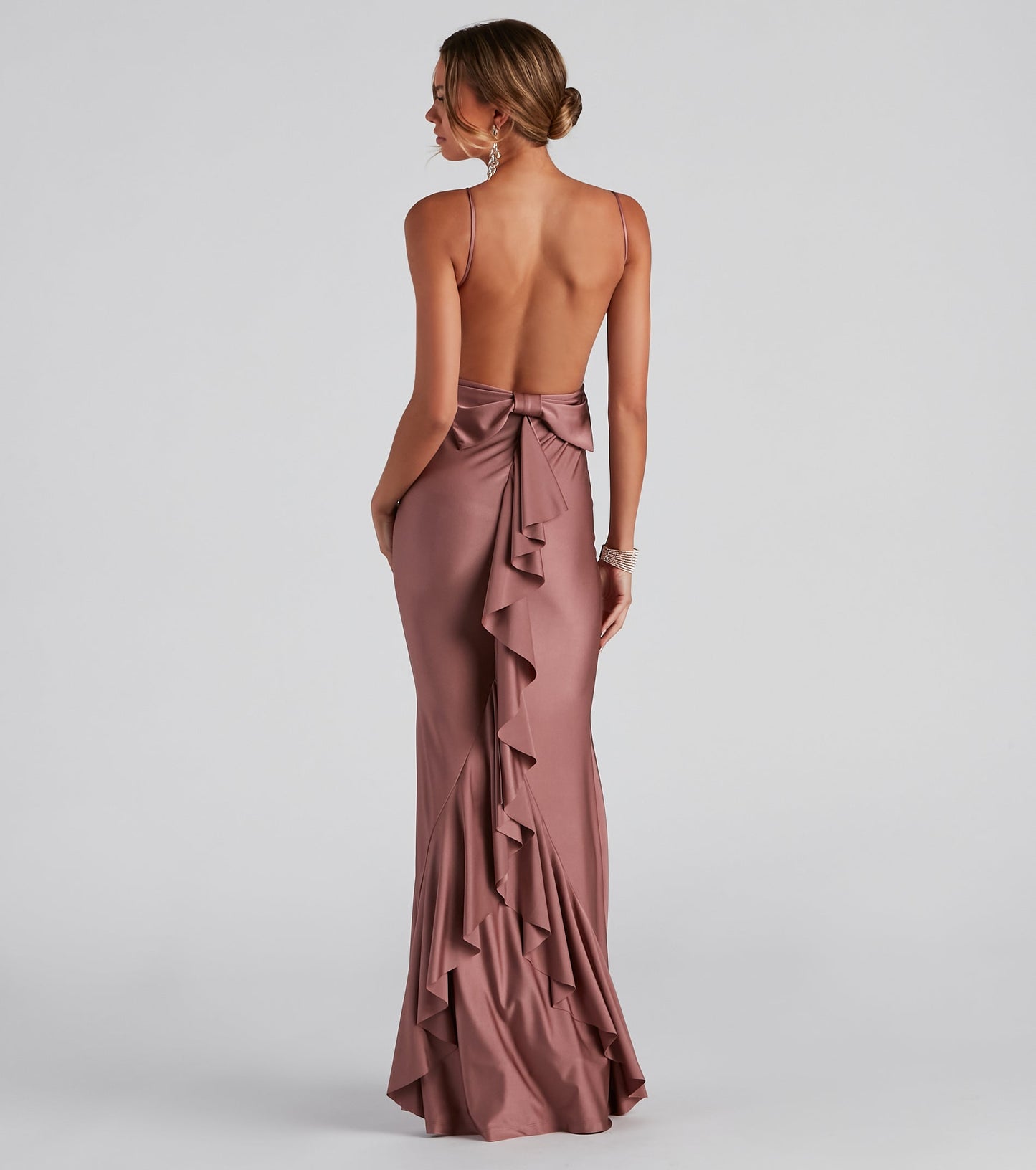 Meadow Formal Open Back Ruffled Dress