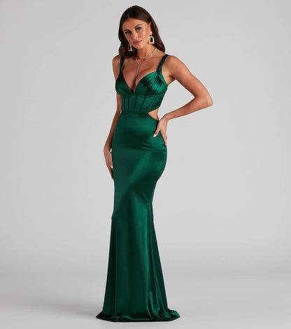 Sloane Satin Corset Formal Dress
