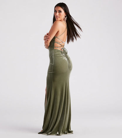 Donna Formal Velvet Long Mermaid Dress