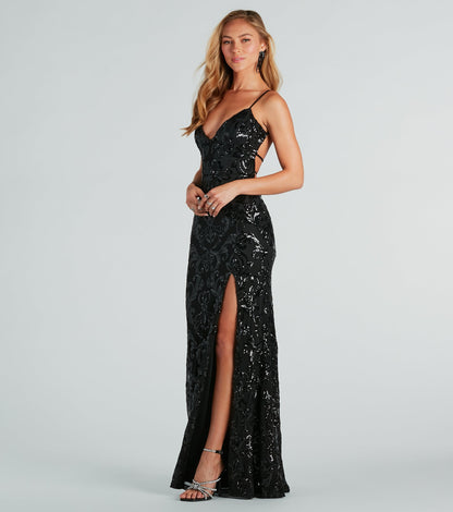 Jacqueline Formal Sequin Strappy Mermaid Dress