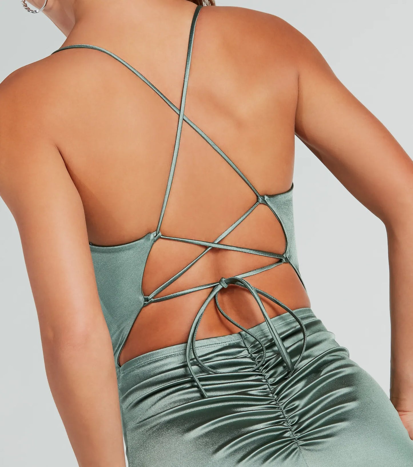 Bristol Formal Satin Lace-Up Dress