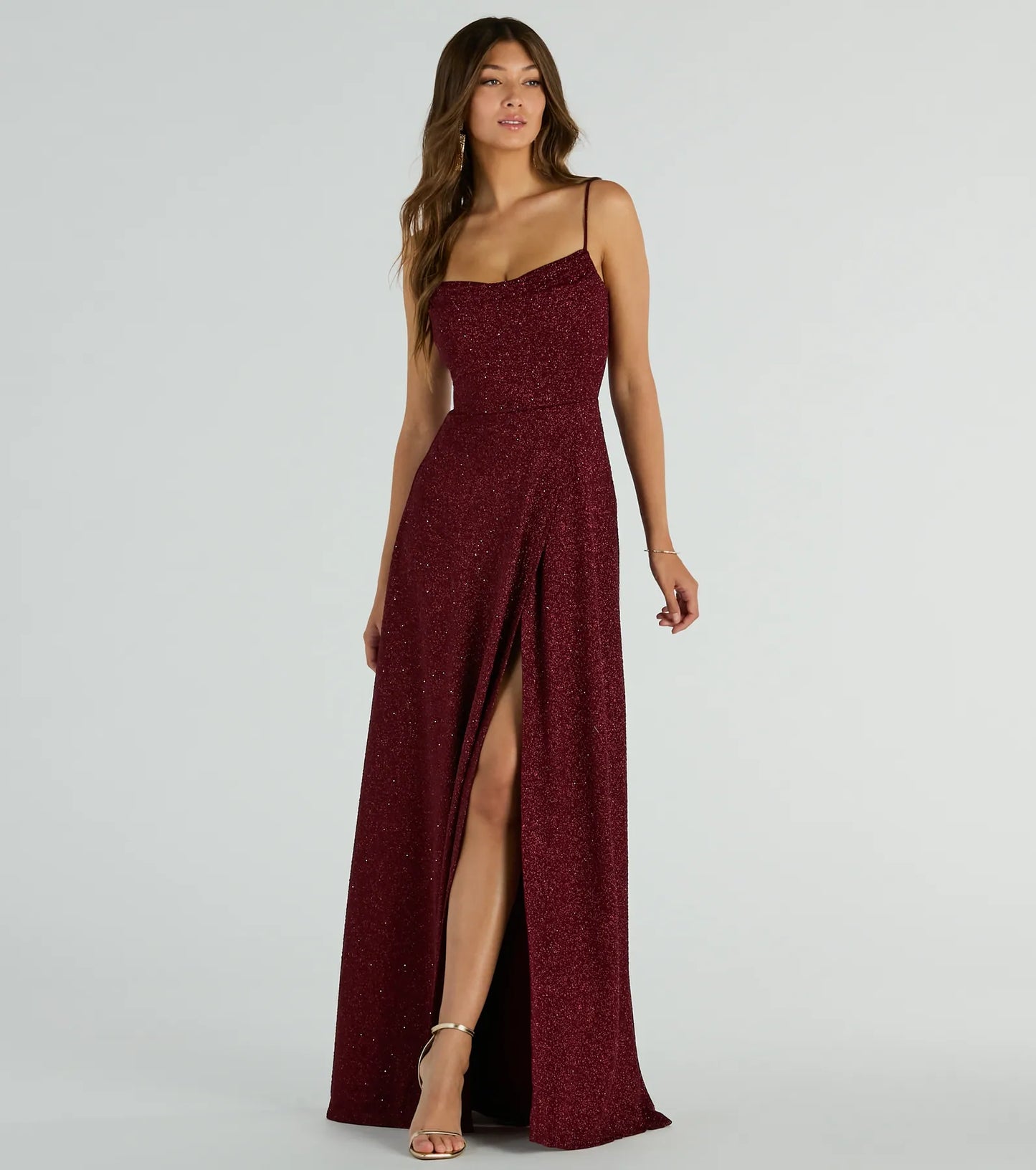 Stephanie Formal Glitter A-Line Dress