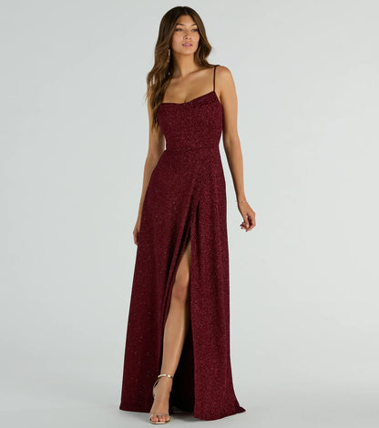 Stephanie Formal Glitter A-Line Dress