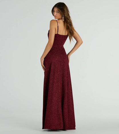 Stephanie Formal Glitter A-Line Dress