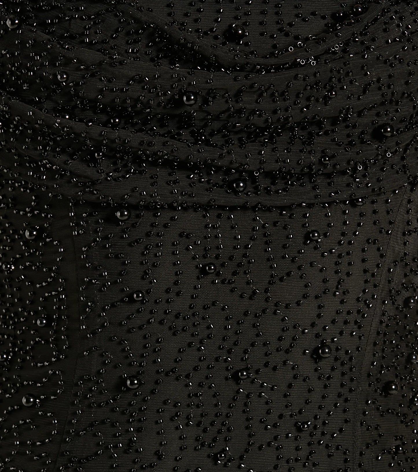 Klara Cowl Neck Faux Pearl Bead Column Dress