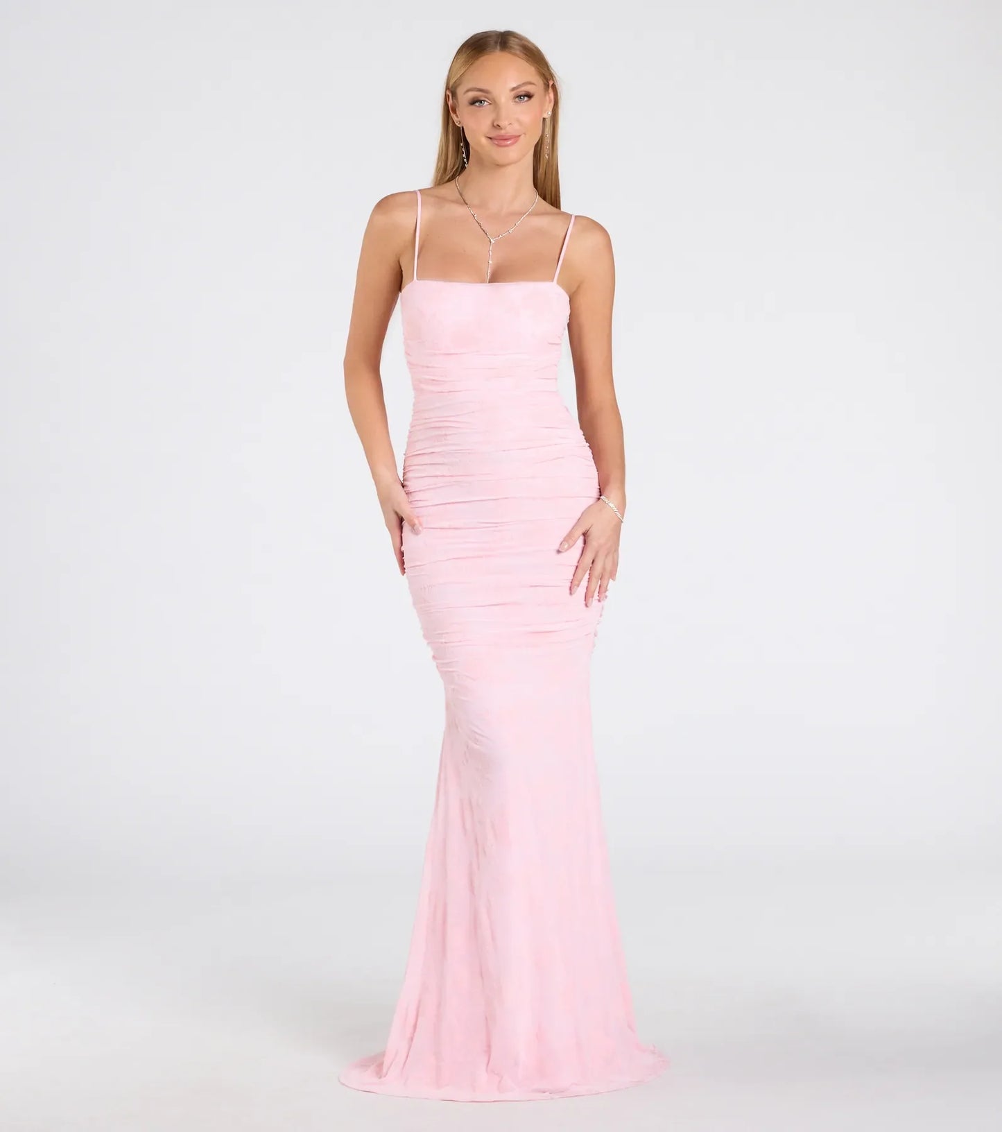 Jaymie Tie-Back Floral Velvet Mermaid Formal Dress