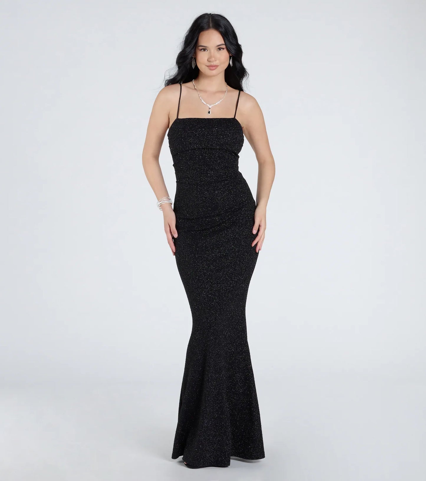 Wendy Sleeveless Mermaid Glitter Formal Dress