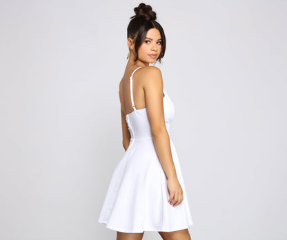 Perfect Impression Sleeveless Skater Dress