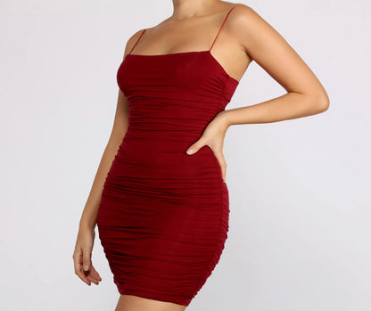 Friday Night Ruched Midi Dress