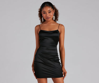 She's A Keeper Satin Mini Dress