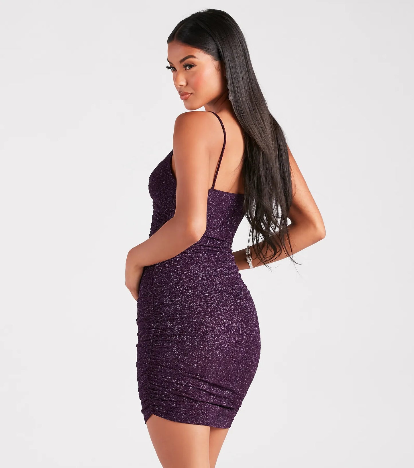 Put A Bow On It Glitter Mini Dress