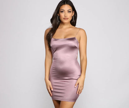 Sleek and Stunning Satin Mini Dress