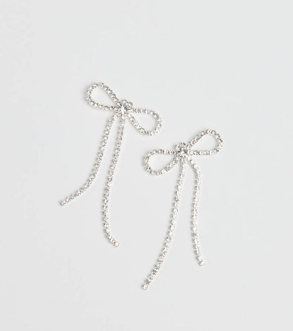 True Bliss Rhinestone Bow Earrings