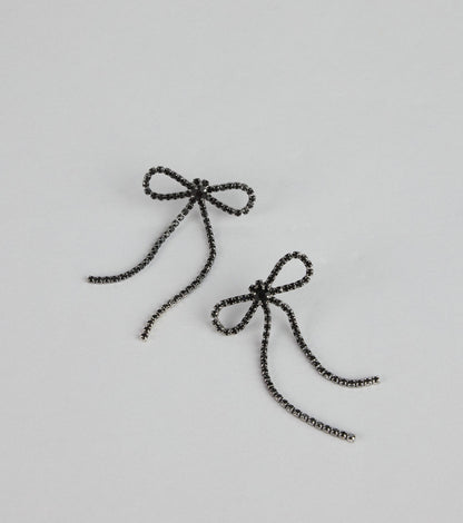 True Bliss Rhinestone Bow Earrings
