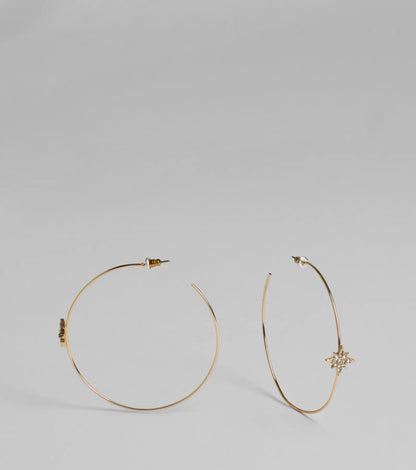 Celestial Sparkle Rhinestone Star Hoop Earrings