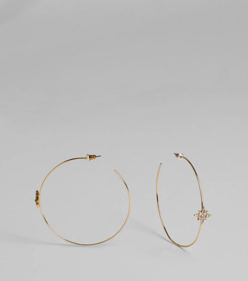 Celestial Sparkle Rhinestone Star Hoop Earrings