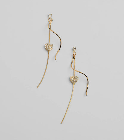 Show Love Heart Rhinestone Twist Earrings