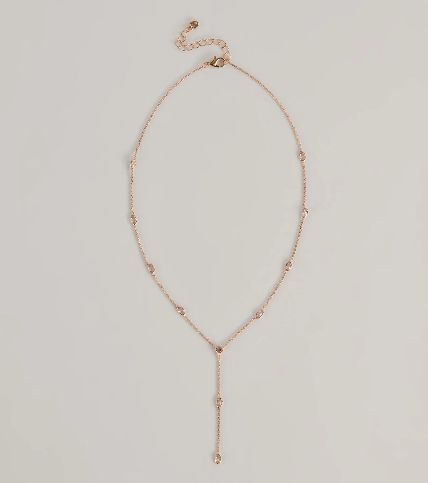 Dainty Glam Rhinestone Chain Necklace