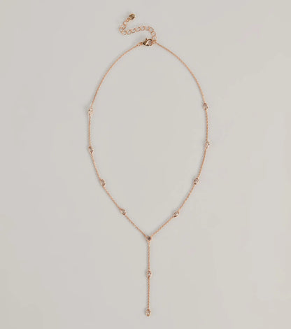 Dainty Glam Rhinestone Chain Necklace