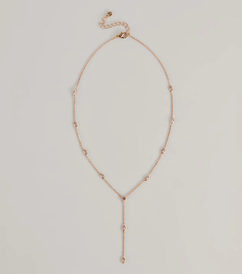 Dainty Glam Rhinestone Chain Necklace