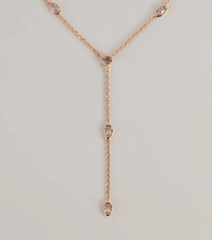 Dainty Glam Rhinestone Chain Necklace
