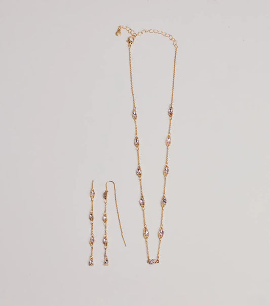 Charming Beauty Rhinestone Necklace Set