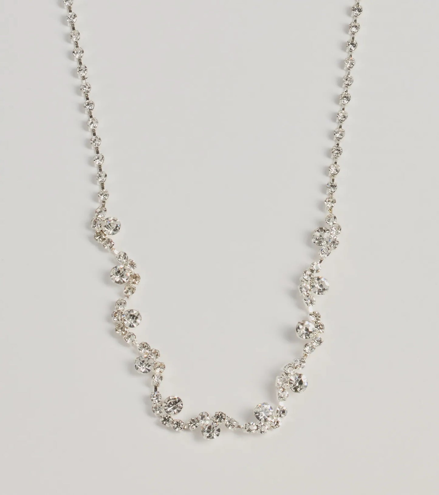 Radiant Allure Rhinestone Cluster Necklace