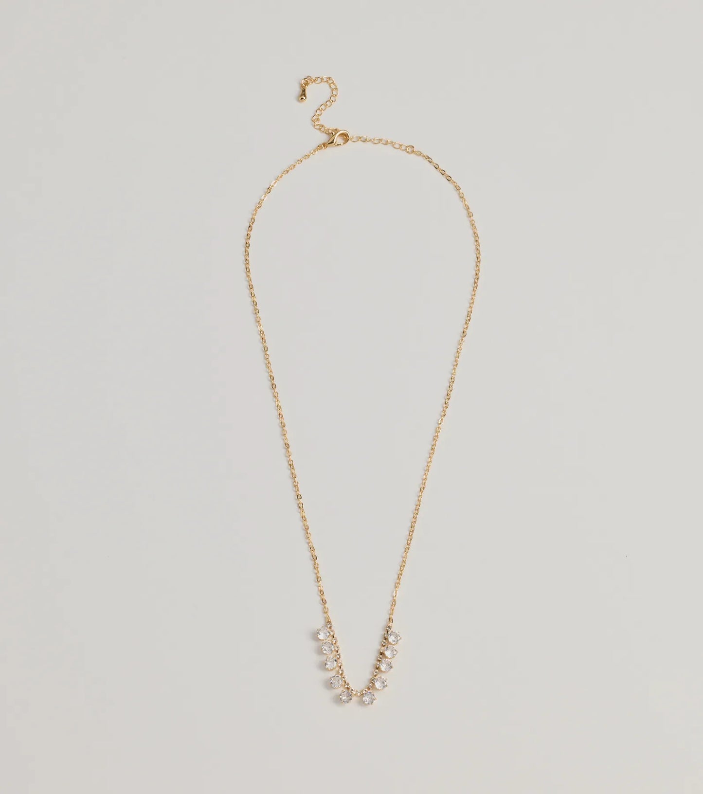 Delicate Glam Rhinestone And Clear Stone Necklace
