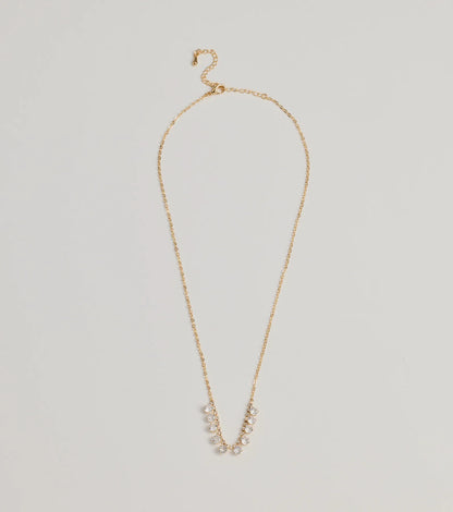 Delicate Glam Rhinestone And Clear Stone Necklace