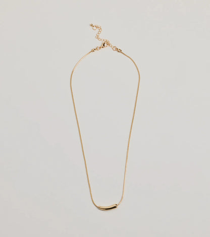 Dainty Luxe Bar Charm Necklace