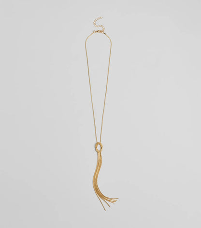 Boho Feels Metal Tassel Necklace