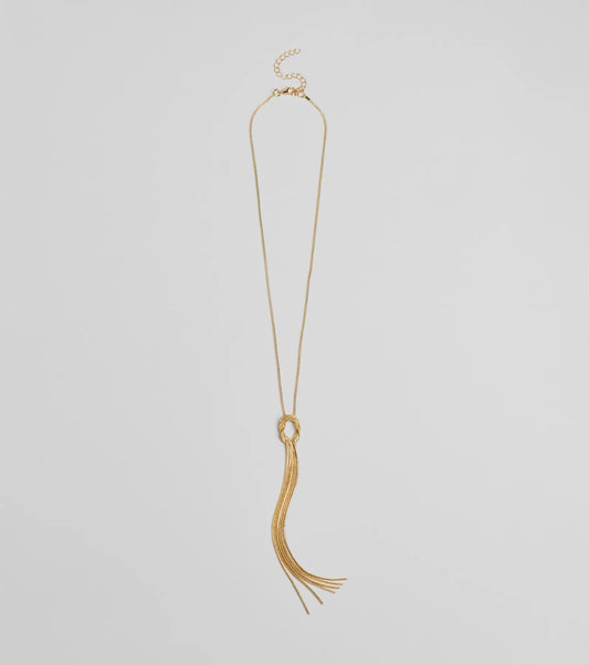 Boho Feels Metal Tassel Necklace