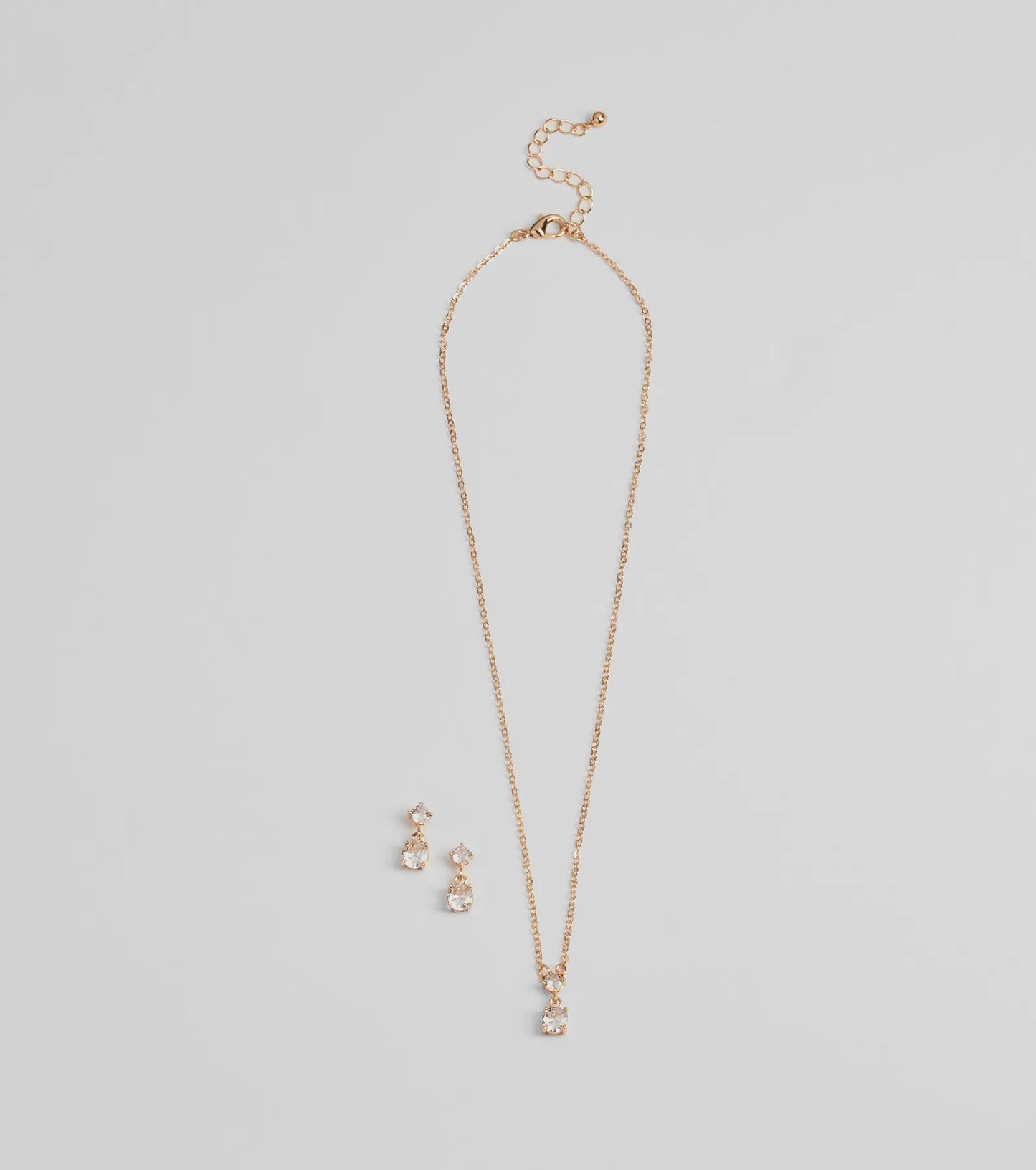 Timeless Glam Cubic Zirconia Necklace And Earrings Set