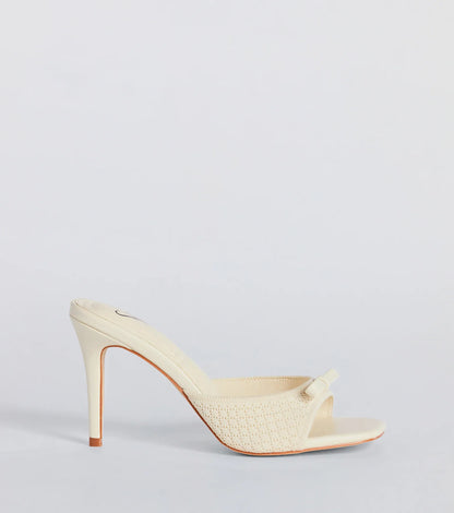 Adorable Finesse Knit Bow Stiletto Heels