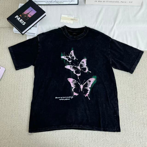 Butterfly Washed Distressed Vintage T-Shirt