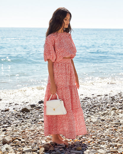 Ambiance Cotton Pocketed Floral Midi Skirt