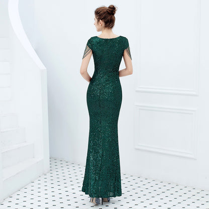 Alexandria elegant fishtail sequin dress