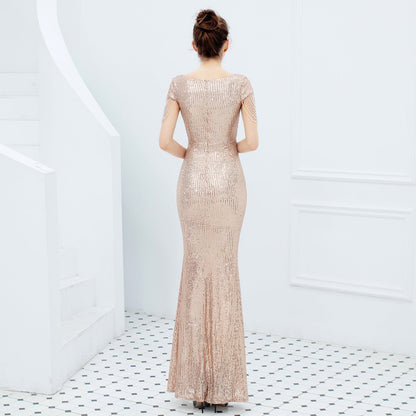 Alexandria elegant fishtail sequin dress