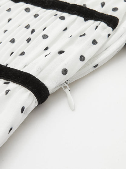 Polka Dot Pleated Cami Maxi Dress