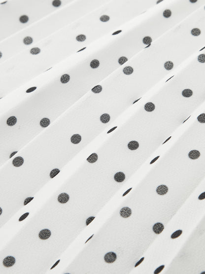 Polka Dot Pleated Cami Maxi Dress