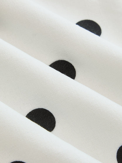 Fold Over Polka Dot A-Line Mini Dress
